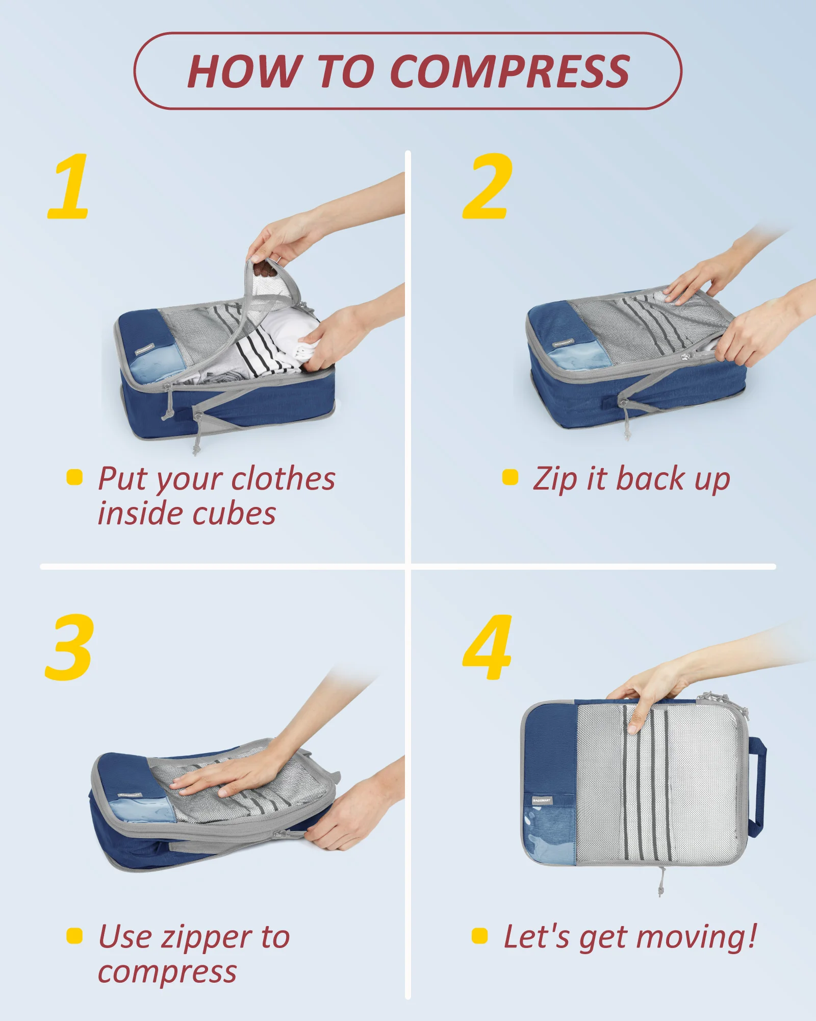 BAGSMART 6 Set Compression Packing Cubes - Image 2