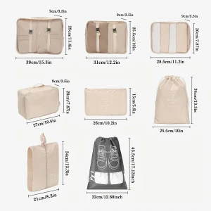 8pcs Set Travel Packing Cubes - Thumbnail Image 3