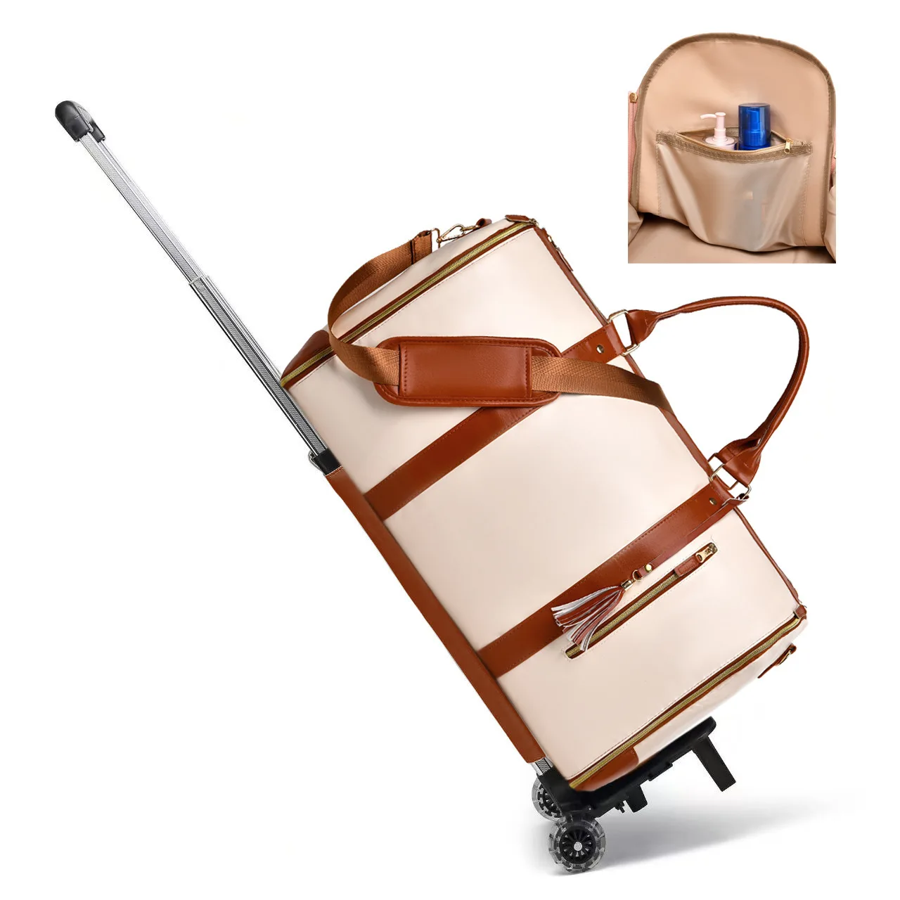 New Large Travel Foldable Ladies Clothing Luggage Bag with Pull Rod Overnight Storage Multi-Functional Suitcase for Men And W... - Image 5