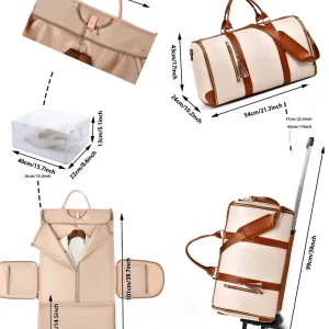 New Large Travel Foldable Ladies Clothing Luggage Bag with Pull Rod Overnight Storage Multi-Functional Suitcase for Men And W... - Thumbnail Image 3
