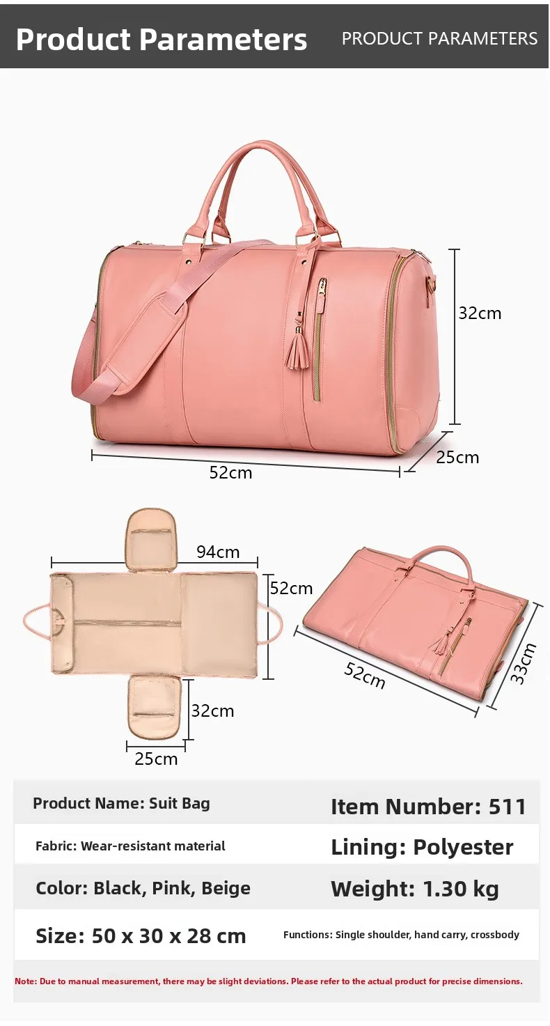 New Large Travel Foldable Ladies Clothing Luggage Bag with Pull Rod Overnight Storage Multi-Functional Suitcase for Men And W... - Image 3