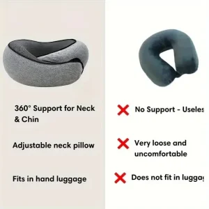 Travel Neck Pillow Memory Foam U-shaped Pillow Snail Style Travel Neck Support Portable Adjustable Soft Noon Break Sleep Pillows - Thumbnail Image 3