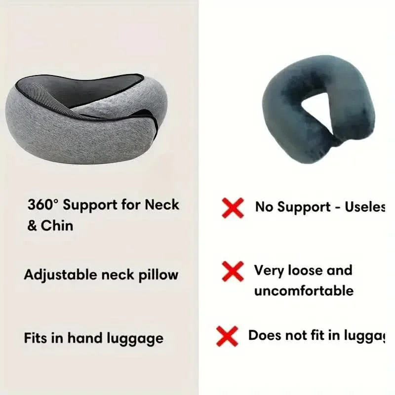 Travel Neck Pillow Memory Foam U-shaped Pillow Snail Style Travel Neck Support Portable Adjustable Soft Noon Break Sleep Pillows - Image 3