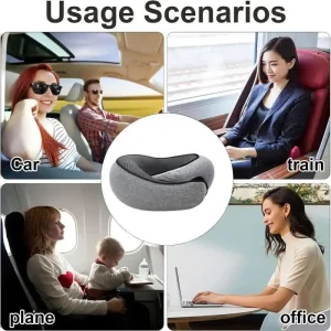 Travel Neck Pillow Memory Foam U-shaped Pillow Snail Style Travel Neck Support Portable Adjustable Soft Noon Break Sleep Pillows - Thumbnail Image 4